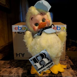 The Rushton Company Plush Rubber Face Baby Duck 17 " 1950 