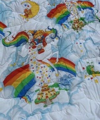 Rainbow Bright Bride Vintage Comforter Throw Blanket Twin Size 80s Juvenile