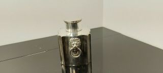 A Victorian Silver Plated Tea Caddy By Mappin And Webb.  Embossed Lions Heads.