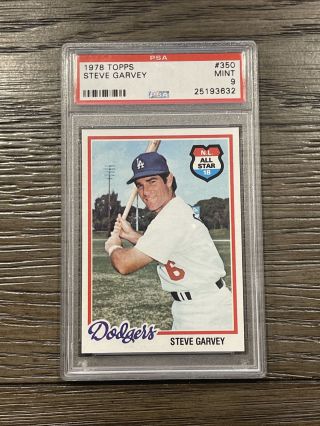 1978 Topps Steve Garvey All Star Dodgers Baseball Card 350 Graded Psa 9