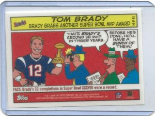 2004 Topps Bazooka 19 Tom Brady Comic Strip Insert Card Rare
