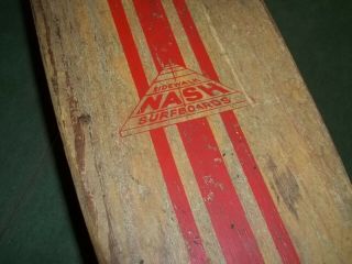 Vintage 1960’s NASH Sidewalk Surfboard Skateboard Metal Wheels 26.  5” 2