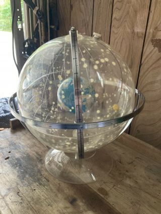 Vintage Hubbard Celestial Globe Rotating Earth And Moon Rough Usa