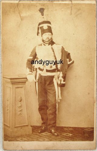 Cdv Military Officer In Busby Soldier Davygate York Antique Photo