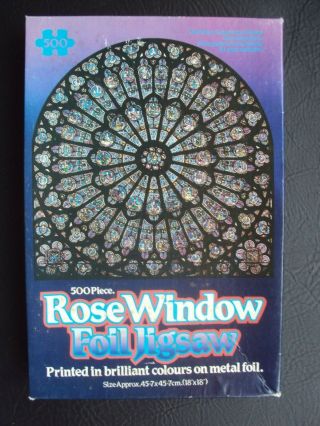 Vintage Notre Dame Rose Window Foil 500 Piece Jigsaw Complete Vgc