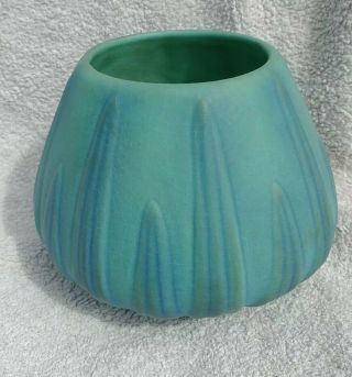 Antique Van Briggle Yucca Leaf Blue Vase