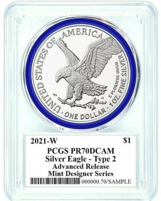 2021 W Silver Eagle Type 2 Pf70 Advance Release Emily Damstra Signed