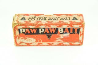 Vintage Paw Paw Bait Company Antique Fishing Lure Empty Box Rs8