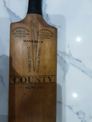 Vintage Gunn & Moore Made In England Antique Willow Cricket Bat Sporting Display