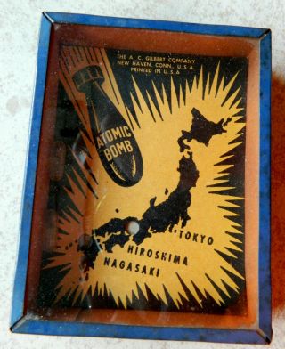 Vintage 1940s A.  C.  Gilbert Toy Cardboard Box Atomic Bomb Dexterity Game