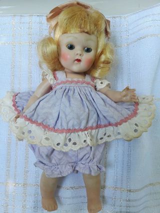Vintage Vogue Ginny Doll,  Strung Blonde,  In Lavender Outfit