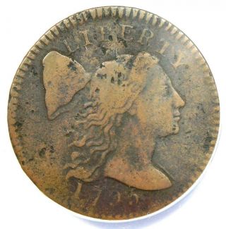 1795 Liberty Cap Large Cent 1c Coin S - 78 Variety - Certified Anacs F12 Details