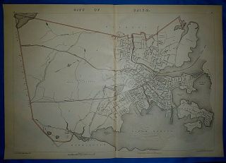 Vintage 1891 Atlas Map City Of Salem,  Massachusetts Old Antique & Authentic