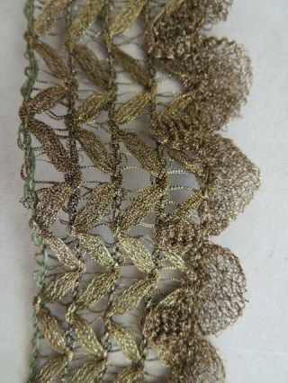 GORGEOUS Old Vintage FRENCH METALLIC LACE TRIM 4 Yards by 2 