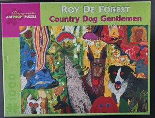 Roy De Forest Country Dog Gentlemen - Pomegranate Artpiece Puzzle -