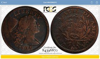Rare 1794 Flowing Hair Large Cent 1c Pcgs F Details