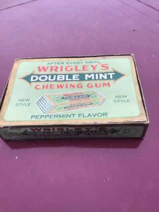 Vintage Empty Box Wrigley’s Doublemint Chewing Gum Antique Store Display Box