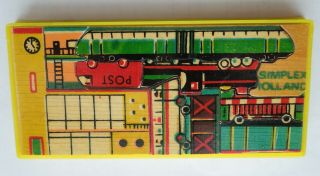 Vintage Simplex Holland Small Wood Puzzle - Trains,  Truck,  Bus,  More