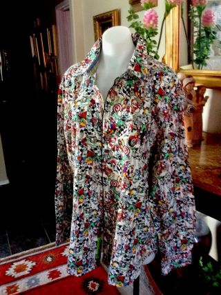 Robert Graham Long Sleeve Cotton Button Front Shirt,  Size Xl