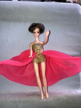 Vintage Pippa Topper Dawn Melanie Dinah Angie?? Dolls Pink Gold HTF Rio Dress 3