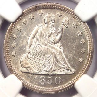 1850 - O Seated Liberty Quarter 25c.  Ngc Uncirculated Detail (unc Ms) - Rare Coin