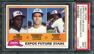 1981 Topps 479 Expos Future Stars Tim Raines Psa 9 Rookie (4051)