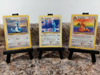 Dratini 26/102,  Dragonair 18/102,  Dragonite 19/62 Pokemon Cards