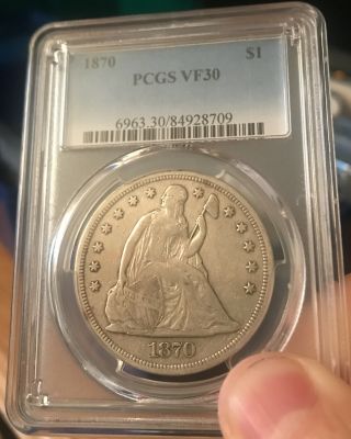 1870 Seated Liberty Dollar Pcgs Vf - 30 All