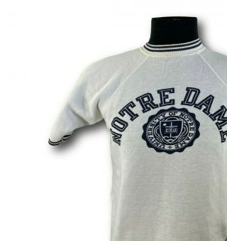 Vintage 60’s University Of Notre Dame Irish Short Sleeve Sweatshirt Champion
