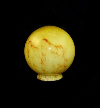 Old Art Deco Marbled Yellowish Caramel Color Glass Lamp Shade Small Globe 1920 