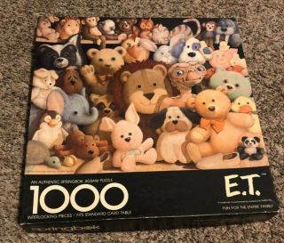 Rare Vtg Springbok " E.  T.  " 1000 Piece Jigsaw Puzzle 24x30 & Stuffed Et