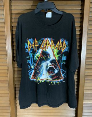 Vintage Def Leppard 1987 Hysteria Tour T - Shirt Xlarge Black
