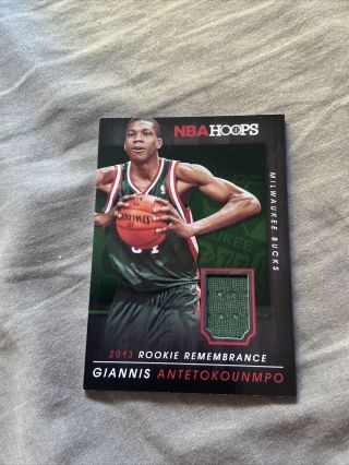 Giannis Antetokounmpo 2014 - 15 Nba Hoops Rookie Remembrance Jersey Card 22