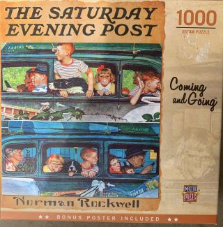 The Saturday Evening Post Puzzle Coming & Going Norman Rockwell 25 X 25 1000 Pc.
