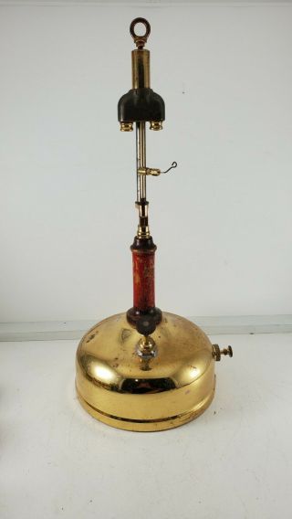 Vintage American Gas Machine Double Mantel Table Lantern Lamp Albert Lea Minn.