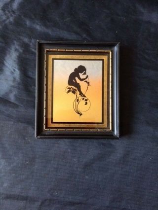 K.  W.  Diefenbach Silhouette 794,  Small Framed Nymph With Flower,  Prior To 1913