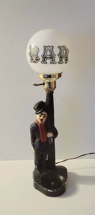 Vintage Charlie Chaplin Bar Globe Lamp Post Light Drunk Hobo
