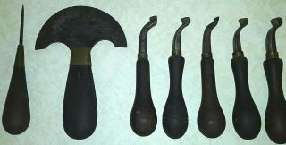 7 Piece Antique C.  S.  Osbourne & Co.  Leather Tools Saddlery & Harness