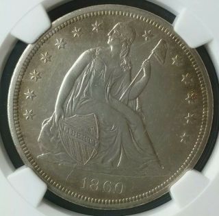 1860 O $1 Seated Liberty Silver Dollar Ngc Au Details Cleaned