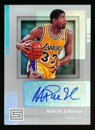 2017 - 18 Panini Status Magic Johnson Los Angeles Lakers Hof Auto Autograph