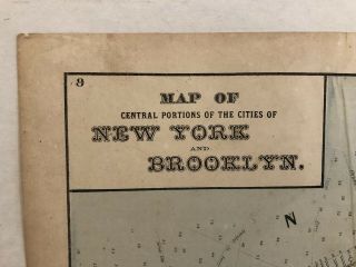 1873 Beers Map of Sensual Portions Of The City Of York And Brooklyn 2