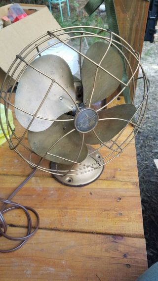 Antique Vintage Emerson Electric Fan Model 6250 H With Brass Blades.