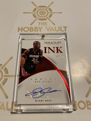 Ray Allen Auto 2014 - 15 Immaculate Ink /25 Red Color Match