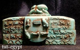 Rare Antique Ancient Egyptian King Tutankhamun Statue Box Scarab Khepri Magic Bc