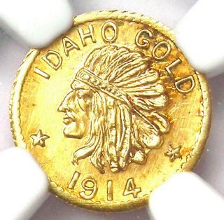 1914 Idaho Gold Half Dollar Coin 50c - Certified Ngc Ms64 (choice Bu Unc) - Rare