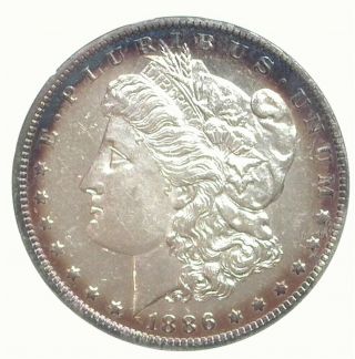 1886 - O Morgan Silver Dollar Choice Unc Proof Like Toning Rare This