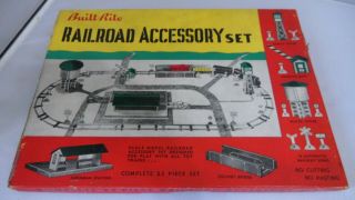Built Rite Railroad Accessory Set 23 Piece Set Cut Out,  Vintage