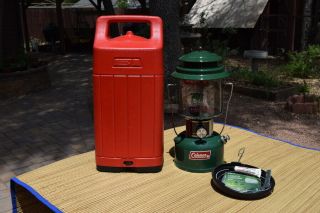 Vintage Coleman Lantern 220 11/77 W/ Red Case Usa Canada