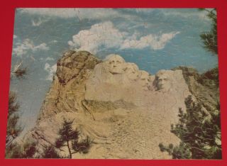 Vintage Whitman Guild Picture Puzzle Jigsaw " Mount Rushmore " U.  S.  Presidents Cib