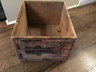 Vintage Antique Wood Crate For Model T A Ford Hand Held Klaxon Ahooga Horn